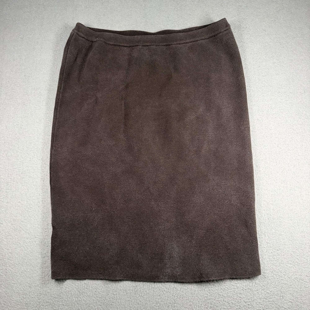 Eileen Fisher Skirt Womens Small Black Silk Cotton Pencil Knee Length Pull On